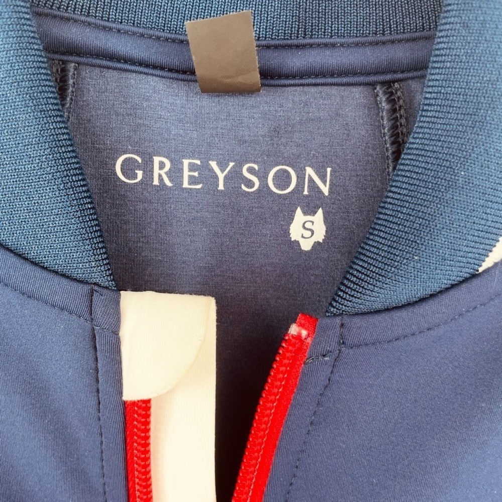 Greyson Sequoia Full Zip Jacket Blue S Logo Tennis Golf Retro Colorblock Preppy - Picture 10 of 14
